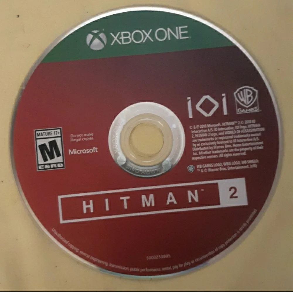 Microsoft Xbox One Hitman 2 Game Disc - Red and Green